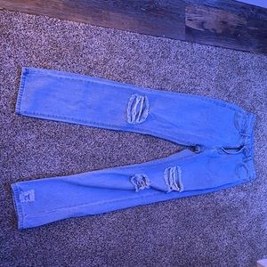Baggy light blue jeans